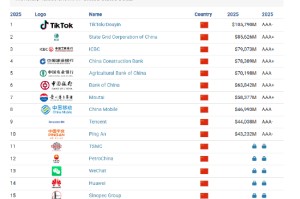 2025 Brand Finance2025中国品牌价值500强：中国农业银行保持第五位